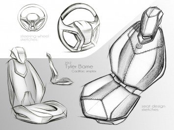 Cadillac Interior Concept by Tyler Bame - Design Sketches