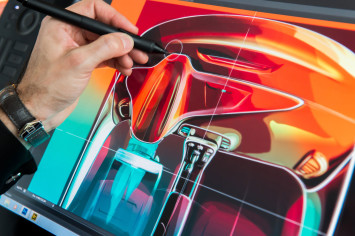 Renault designer Maxime Pinol design sketching on the Cintiq