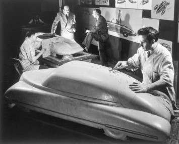 1948 GM Clay modelers sculpting scale models