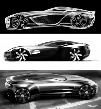 Aston Martin One 77 Official design sketches