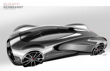 2024 Bugatti Rembrandt Super Sport Design sktech by Daney Chhang