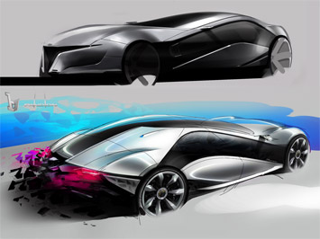 Bertone Pandion Concept Design Sketches