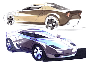 Lancia Stratos Design Sketches