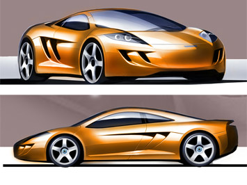 McLaren MP4 12C Design Sketches