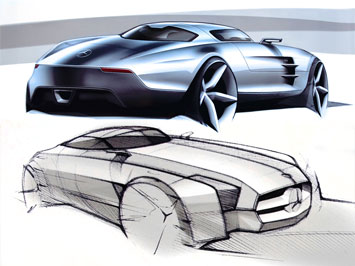 Mercedes-Benz SLS AMG Design Sketches
