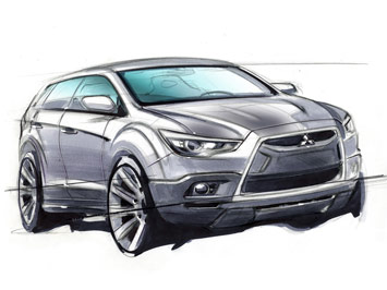 Mitsubishi Compact Crossover Design Sketch
