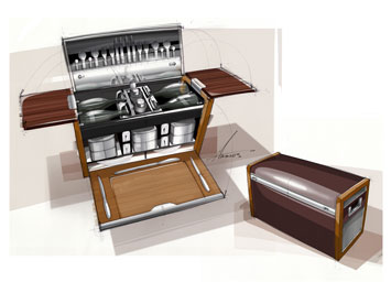 Rolls-Royce bespoke picnic set Design Sketch