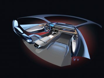 Audi Q8 Interior Design Sketch Render
