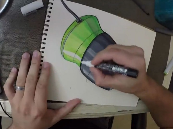 How to draw headphones – Copic markers industrial design sketching