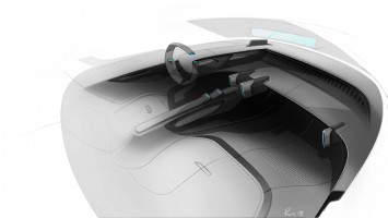 Ford GT Interior Design Sketch Render