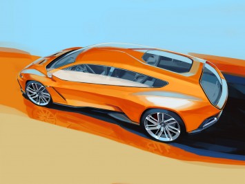 Italdesign GTZero Concept Design Sketch Illustration Render