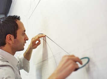 Karim Habib drawing with tape