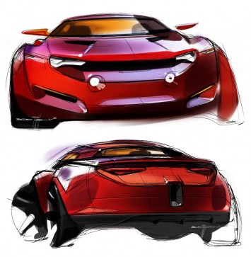 Muscle Car Concept Design Sketches by One O