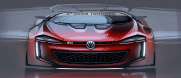 Volkswagen Vision GTI Roadster Concept Gran Turismo - Design Sketch by Malte Hammerbeck